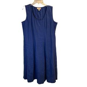 Choices Women's Navy Blue Scoop Neck Sleeveless Dress Size Large